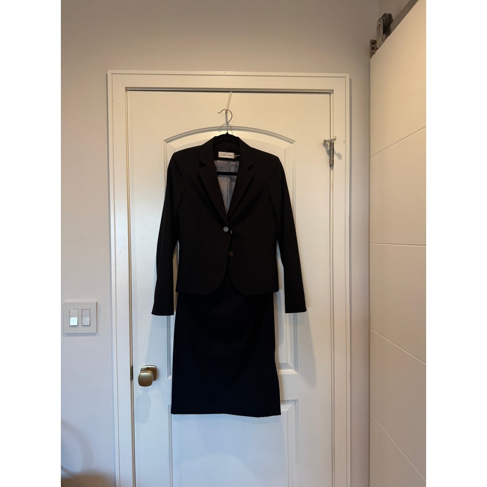 Calvin Klein Black Pencil‎ Skirt Career Office Wear Minimalist Size 6 - Picture 4 of 4